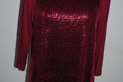 Dark red lovely sequin top size UK16/18 EU44/46 Postage included