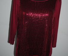 Dark red lovely sequin top size UK16/18 EU44/46 Postage included
