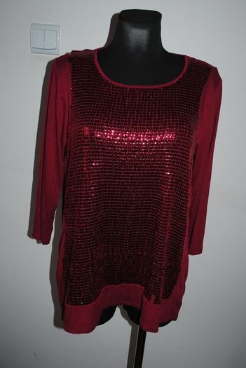 Dark red lovely sequin top size UK16/18 EU44/46 Postage included