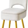 Small Storage Vanity Stool with Folding Backrest, 12.99" x 13.78" x 31.5" Square Teddy Velvet Ottoman, Makeup Chair for Living Room, 4 Metal Legs with Anti-Slip Feet, White Image 2