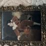 Set of 4 Vintage Italian Ornate Brass Frames with Classic Prints Image 2