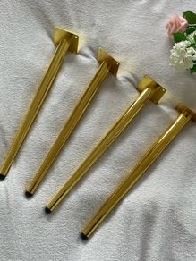 4x Gold Tapered Metal Furniture Legs 45cm 17" DIY Upcycle Sofa Table Feet legs
