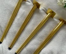 4x Gold Tapered Metal Furniture Legs 45cm 17" DIY Upcycle Sofa Table Feet legs