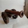 Vintage Carved Wood Cannon Image 7