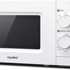 700w 20L Microwave Oven with 5 Cooking Power Levels, Easy Defrost Function, and Kitchen Timer - Fashionable White - CM-M202GSF