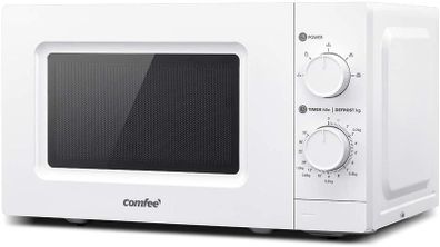 700w 20L Microwave Oven with 5 Cooking Power Levels, Easy Defrost Function, and Kitchen Timer - Fashionable White - CM-M202GSF