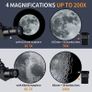 Telescope for Astronomy, 200X Pro 400/70 FMC Glass Optical Refractor Telescopes, With Adjustable Tripod Phone Adapter Barlow Lens Moon Filters Carrying Bag for Kids Adult Beginners Image 2