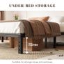 Metal Double Bed Frame Sturdy Platform Bed Underbed Storage, Steel Slat Support, Easy Assembly, Noise Free, Heavy Duty, 35.5cm High Image 4