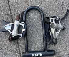 Bicycle pedals pump and lock