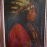 Antique  (American, 1886-1953) Portrait of an Indian Chief Oil on Canvas  28 x 21 inches Image 2