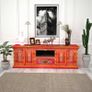 TV Cabinet Solid Mango Wood Pink Hand Painted Image 6