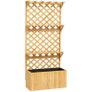 52L Wooden Planter, with Trellis and Shelves Natural Finish Image 4