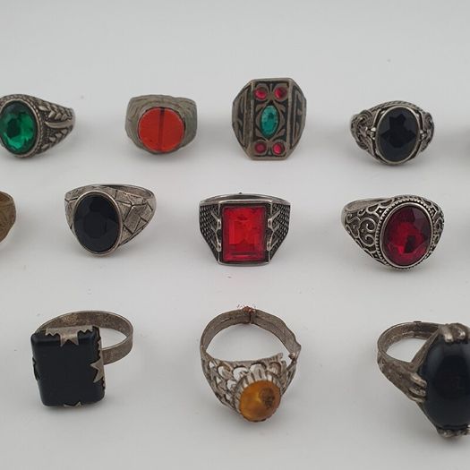Antique Heritage Ring Collection 15 Rustic Brass Jewellery Pieces