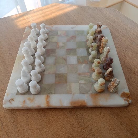 Vintage Marble/Onyx Chess Set - Excellent Condition