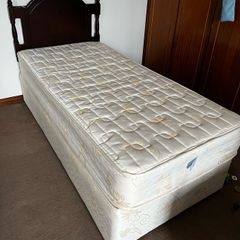 single bed with mattress
