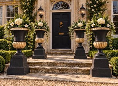 Irish cast iron urns