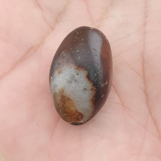 Antique Style Vintage Crystalize Eyes Suliemani Agate Bead Amulet