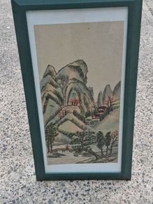 Large Original Japanese Country Scene Painting