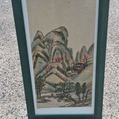 Large Original Japanese Country Scene Painting