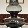 Large Rosenthal Studio Glass Vase Smoky Grey Bubble Hour Glass Shape Holmegaard Style Image 4