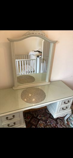 Cream Dressing Table with Mirror  French Style