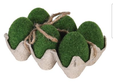 Spring Moss Eggs In Crate -new Decoration!