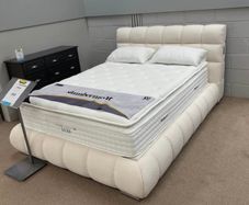 King Size Bed with Electric Ottoman & Charging Ports - Excellent Condition