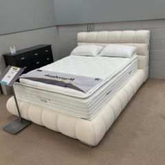 King Size Bed with Electric Ottoman & Charging Ports - Excellent Condition