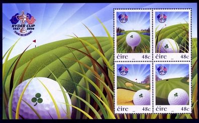 2006 Ireland Ryder Cup (Golf) Commemorative Stamps Miniature Sheet Mint Never Hinged (MNH)