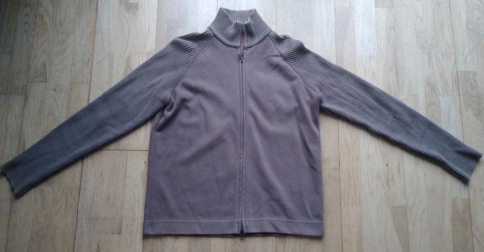 Hugo Boss Zip Up Cardigan Brown Size Small Great Condition