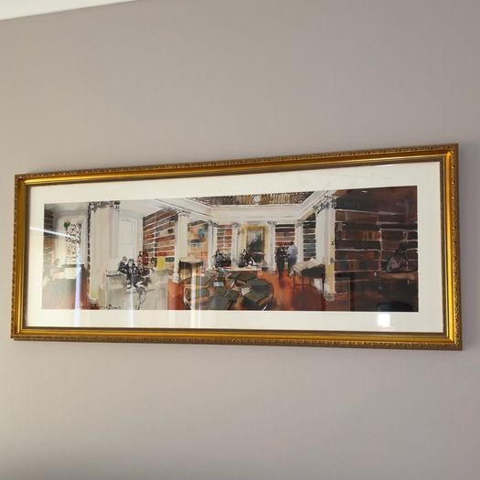 Law Library (King's Inns) by John Short 2014 Limited Art with Gold Frame