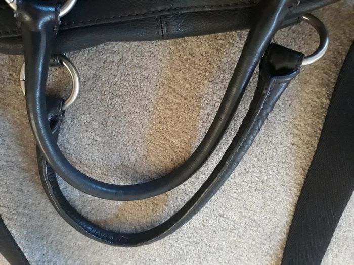 Black Fossil Leather Handbag