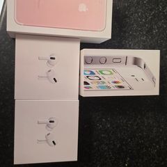 iphone 7 box,iphone 4 box and 2 airpod pro boxes