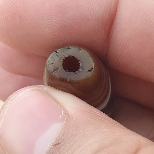 Vintage Middle Eastern Yemeni Suliemani Natrual Eye Agate Bead Amulet