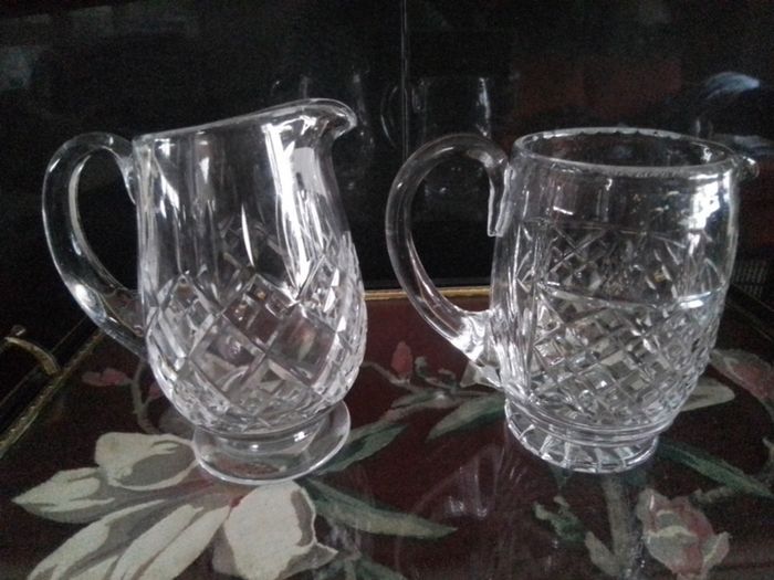 Two Large Cut Glass Jugs