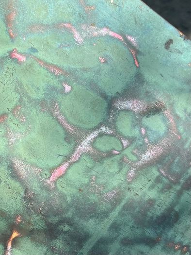1 Rustic Patinated Turquoise Copper Abstract Wall Art Farmhouse Decor Copper Wall Hangings Metal Wall Art
