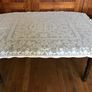 Circular Green Tablecloth with white lace overlay Image 5