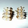 Vintage 18K Yellow Gold Diamond Cluster Earrings Image 7