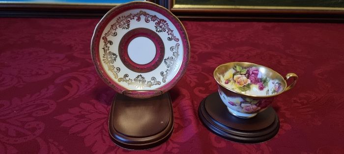 For Collectors Vintage Mixed Royal Chelsea Golden Rose And Aynsley Fine Bone China Gold Gilt Cabinet Dou Teacup And Saucer Set Made In England