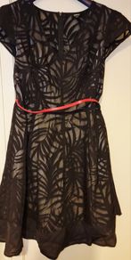 Oasis Black Lace Fit and Flare Dress
