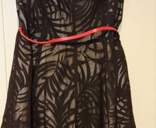 Oasis Black Lace Fit and Flare Dress