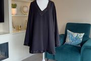 Glamorous Ladies Black Tunic Top with sequins from Michele Hope