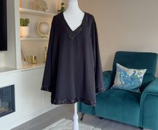 Glamorous Ladies Black Tunic Top with sequins from Michele Hope
