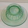 Fabulous Art Deco Green Pressed Glass Centrepiece Vase with Turnover Rim by Davidson Glass, Pattern Number 1910BD, Circa 1925 Image 3