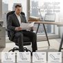 Office Chair with Footrest, Pocket Spring Fabric Desk Chair, High Back Thick Padding Computer Chair with Linkage Armrests, 90-150 Reclining Ergonomic Task Chair, Black Image 3