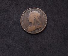 Great Britain : Queen Victoria One Penny Coin - 1897