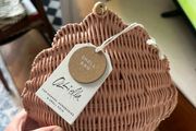 Olli Ella Shell Rattan Purse - Rose