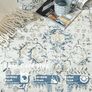 NEW SALE | Rug 3x5 Washable Rug Entryway Rug Door Mat Vintage Indoor Entrance Thin Rug Retro Distressed Carpet Blue Multi Floral Print Mat Country Boho Rug Image 5