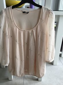 Ladies peach/ cream blouse. Size 10
