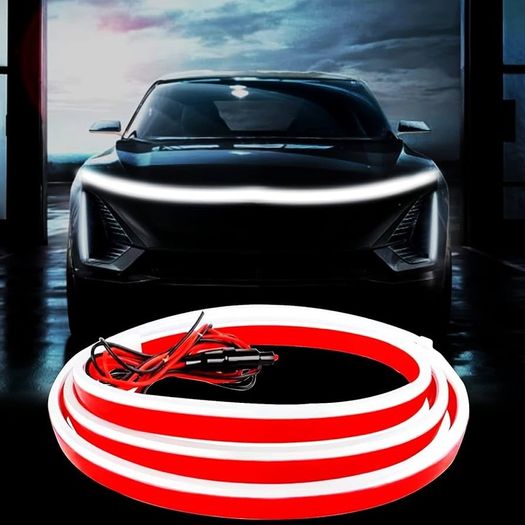 FREE SHIPPING LED Hood Light Strip, 70 Inch 12V Flexible Waterproof Daytime Running Lights for Car, Universal Engine Cover Decoration Accessories for Cars, SUVs, Trucks, Dynamic Scan Start-up Effect
